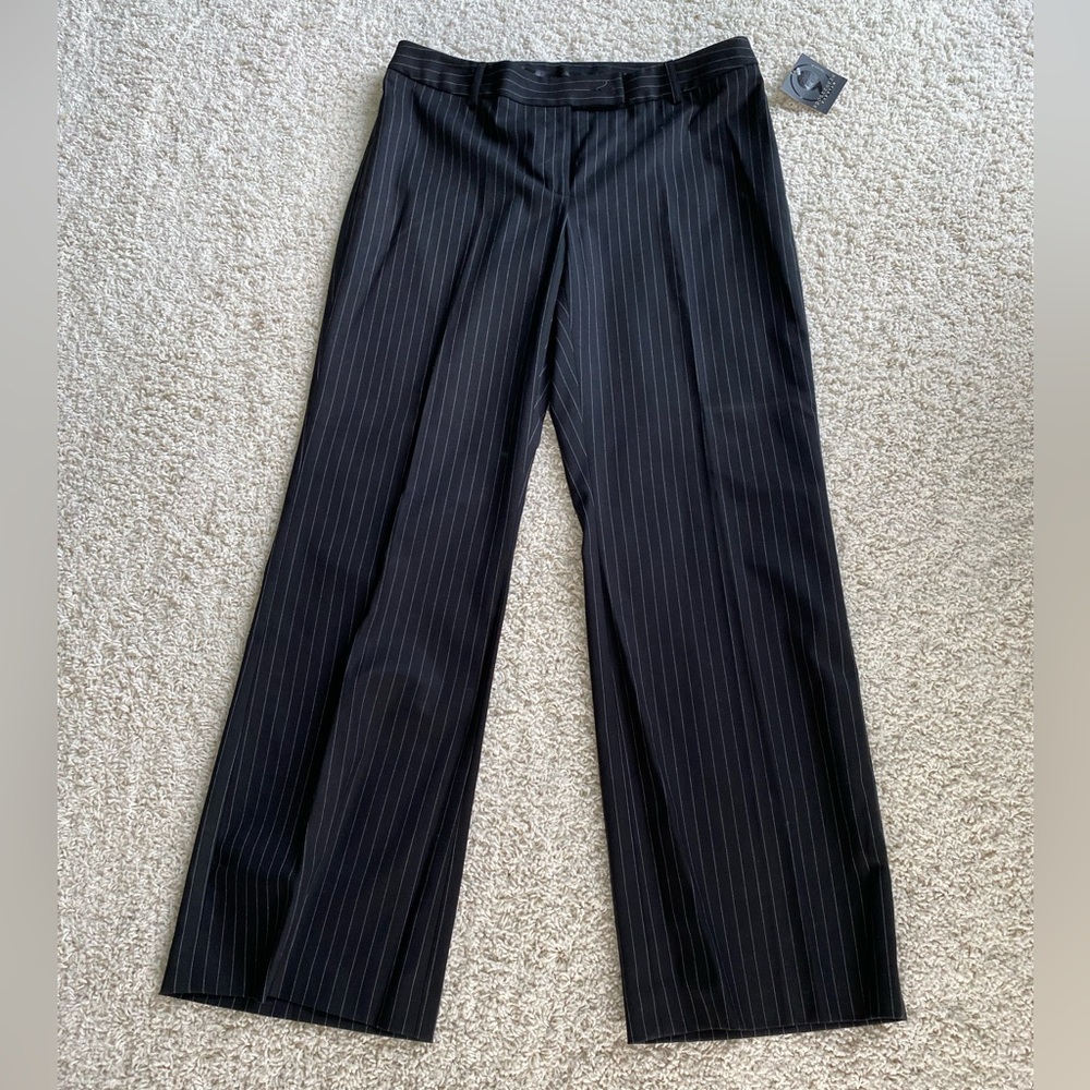 NEVER WORN black and grey pinstriped dress pant, size 12